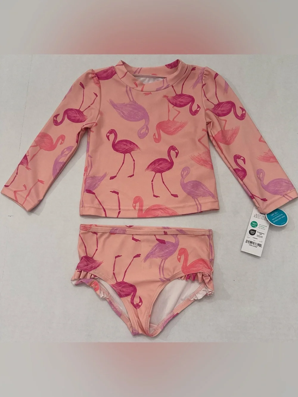 Carter's Child of Mine Toddler Girl Rash Guard 2 Piece Swimsuit Set Size 18 Mths